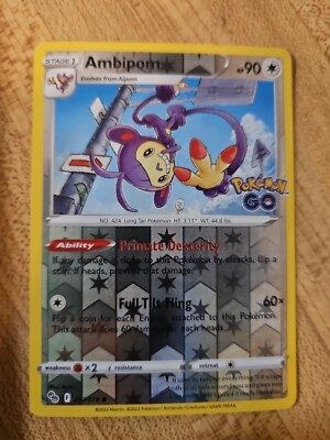 Ambipom 057/078 Pokémon GO Reverse Holo Pokemon TCG Card Niantic 2022