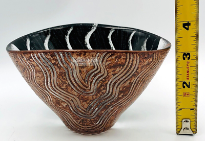 KOSTA BODA Monica Backstrom Hand Painted Art Glass Tonga Bowl