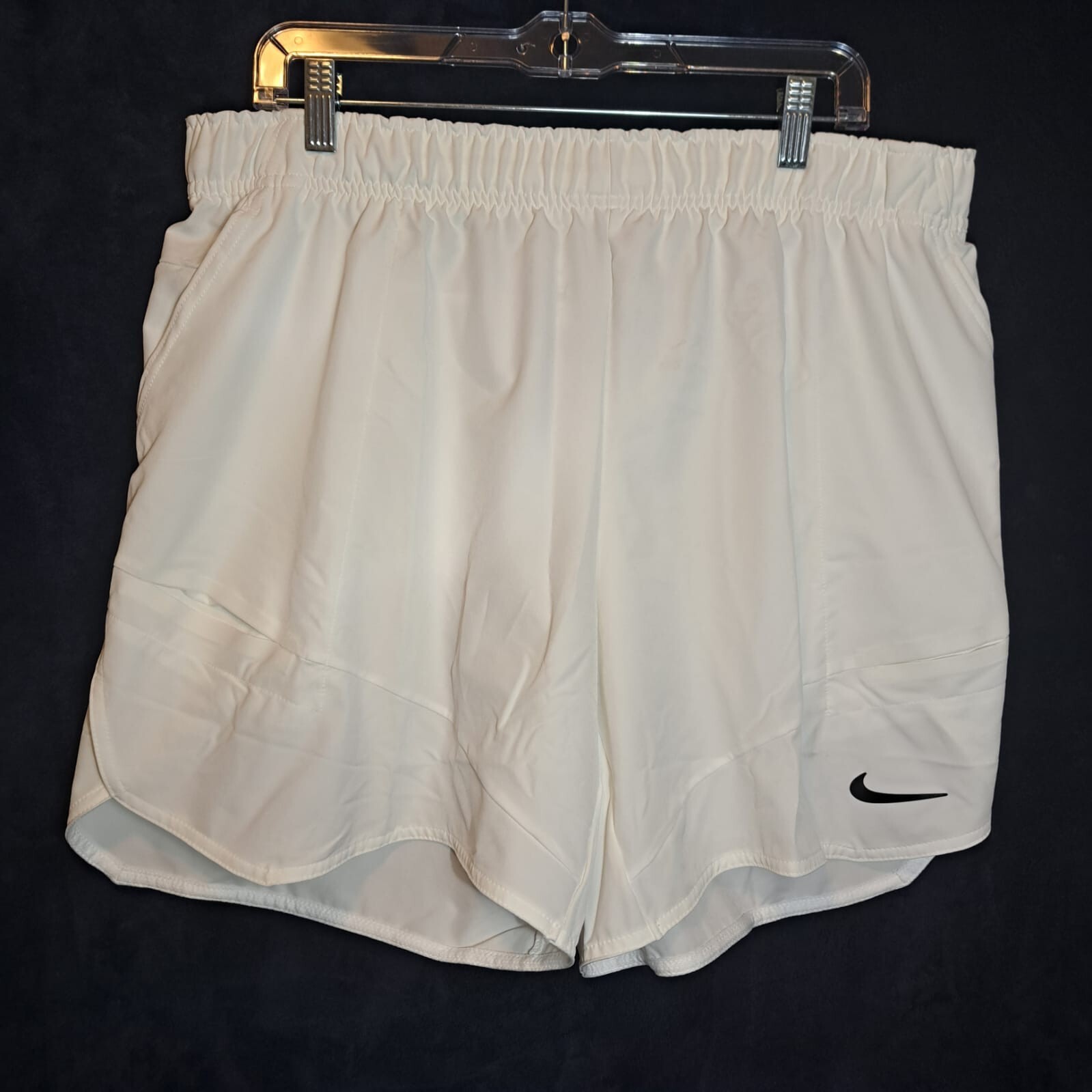 Nike Men Sz XXL Court Dri-Fit Advantage 7” Tennis  Shorts White-Black DD8329-100 thumbnail 6