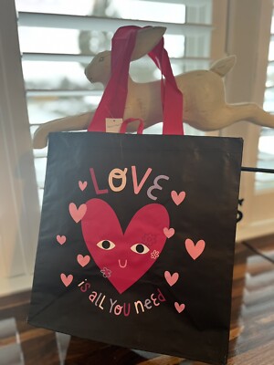   All You Need Is Love Heart Valentine  Spring time shopping tote  
