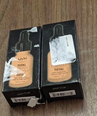 2 NYX Total Control Drop Foundation color TCDF15 Caramel 0.43 oz New In Box