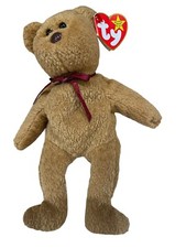 TY Beanie Baby - CURLY the Brown Nappy Bear 9 inch - MWMTs Stuffed Animal Toy