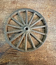 1 Antique CAST IRON Toy Wagon Truck Wheel 3 5/8"