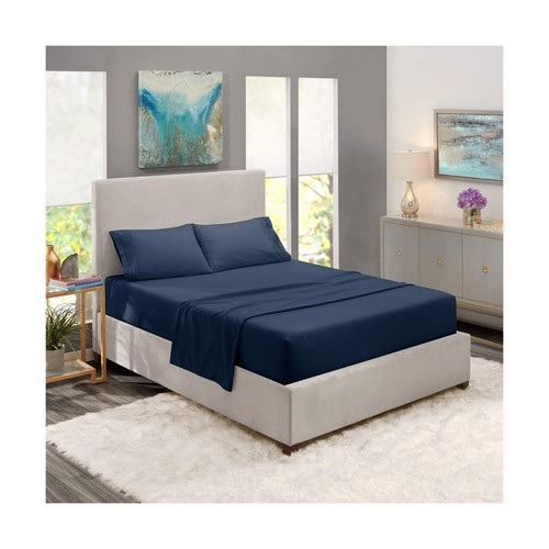 Nestl Bedding Soft Sheets Set – 4 Piece Bed Sheet Set 3-Line Design Pillowcases – Easy Care Wrinkle Free – Good Fit Deep Pockets Fit