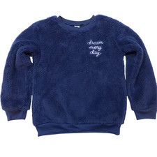 NWT GAP Girls Pullover Top Sz 8 Navy Blue Soft Fury Stretchy DREAM EVERY DAY