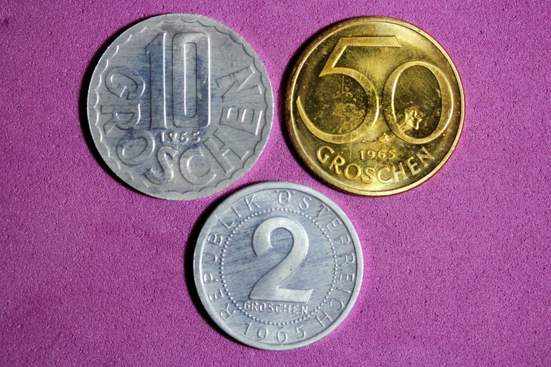 1965 Austria Proof 2, 10, 50 Groschen 3 Coin Set #M20456