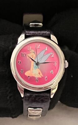 TNK304 Disney Mädchen Tinkerbell Armbanduhr - Echtes Leder