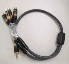 HIFI Cable 3.5MM Male To 4 RCA Female Splitter For Speakers Independent Shielded