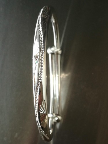 Armreif mit Wellenmotiv verstellbar Feinsilber 999 Gewicht min 28 g Armband A03 - Bild 3 von 5