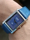 VINTAGE SEIKO SLIM QUARTZ BLUE DIAL JAPAN MEN'S WORKING DRESS WATCH