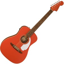 Fender Malibu Player Akustikgitarre Fiesta Red massive Fichtendecke