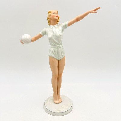 Schaubach Kunst Art Deco Woman Olympic Athlete Volleyball 1936 K Steiner EUC