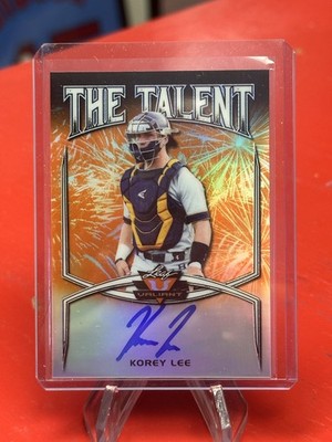KOREY LEE 2019 LEAF VALIANT ORANGE ''THE TALENT'' ON CARD AUTOGRAPH /35 WHITE SOX