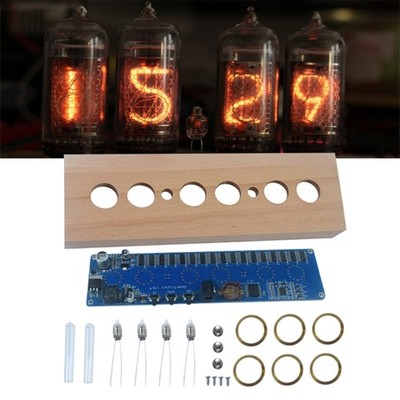 Glow Tube Clock DIY Electrical Kit with Shell Light Copper Rings Circuit Board