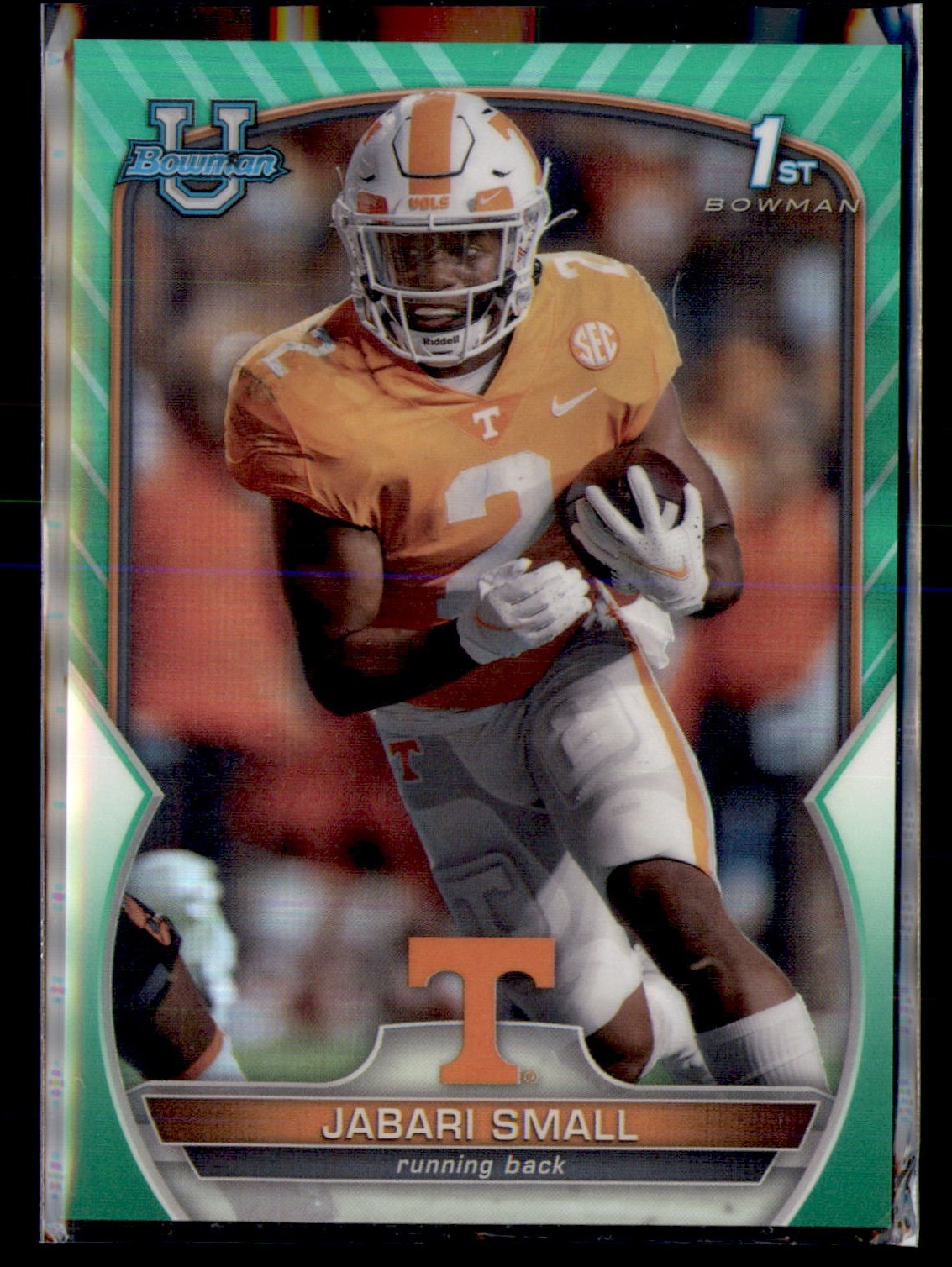 2022 Bowman University Chrome #19 Jabari Small Green Refractor #/99