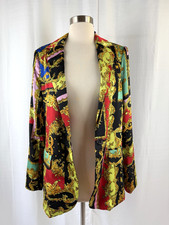 INDUSTRY Womens Jacket Blazer Colorful Satin Size Medium Lightweight Preppy