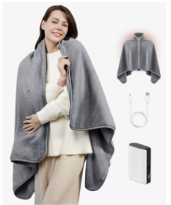 RayoLife Morning Glow Cordless Heated Blanket Fleece Throw 50x60 Gray New
