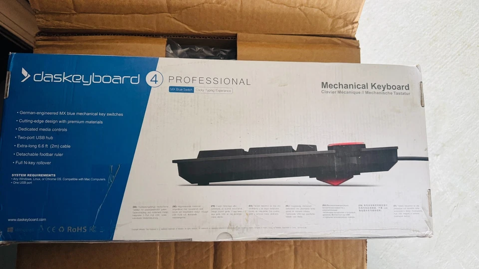 Das Keyboard 4 Root Wired Mechanical Keyboard, Cherry MX Blue Mechanical Switche - Image 4 of 4