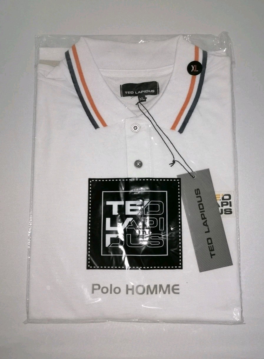 Ted Lapidus Homme Mens Polo Shirt Size L Short Sleeve Polo Lightweight Thin New image 2