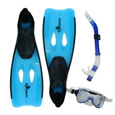 Swim Central Blue Newport Silicone Pro Water or Pool Snorkel Set - Large