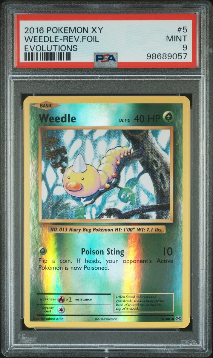 2016 POKEMON XY EVOLUTIONS #5 WEEDLE-REVERSE FOIL PSA 9 | eBay