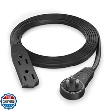 Maximm Cable 6 Ft 360° Rotating Flat Plug Extension Cord/Wire, 16