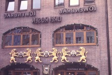 1976 35mm Slide Munich Germany Löwenbräu Brewery Restaurant Building Ektachrome