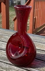 Blenko? Ruby Red Made in likeness of  #441S Doughnut 1943 /Pinch Glass H 7" VTG