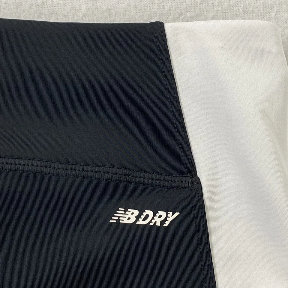 Pantalones Cortos de Entrenamiento New Balance NB Dry Atlético Gimnasio Mujer Talla Pequeña Negro Blanco Foto 4 de 4