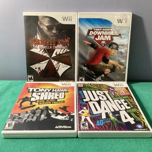 Resident Evil, Tony Hawk, Just Dance 4, Nintendo Wii Game Lot - CIB