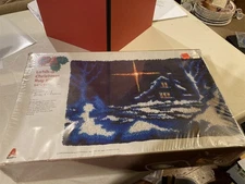 CM Latch-a-Christmas Rug Kit by Erica Wilson - Winter House, 1979