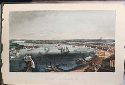 1853 Charles Magnus New Orleans Louisiana Bird s Eye View Antique Litho Print