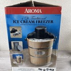 Aroma Ice Cream Freezer Traditional Ice Cream Maker Electric AIC204EM 4 QT W BOX