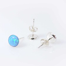 5mm Round Bezel Sterling Silver 925 Post Earrings 10pcs 