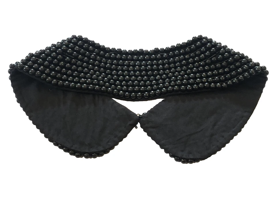 Karl Lagerfeld black beaded detachable collar - image 2 of 4