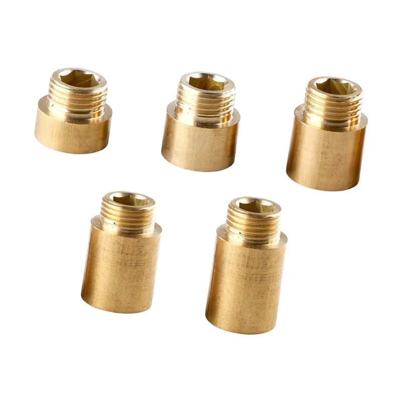 5Pcs Brass Tap Extension Connector 1/2inch Thread Brass Pipe Fittings ...
