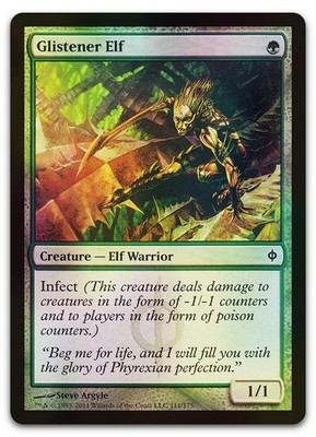 Glistener Elf #111 (Foil) (LP) New Phyrexia NPH Magic MTG