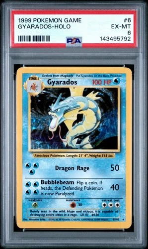 1999 POKEMON GAME #6 GYARADOS-HOLO PSA 6