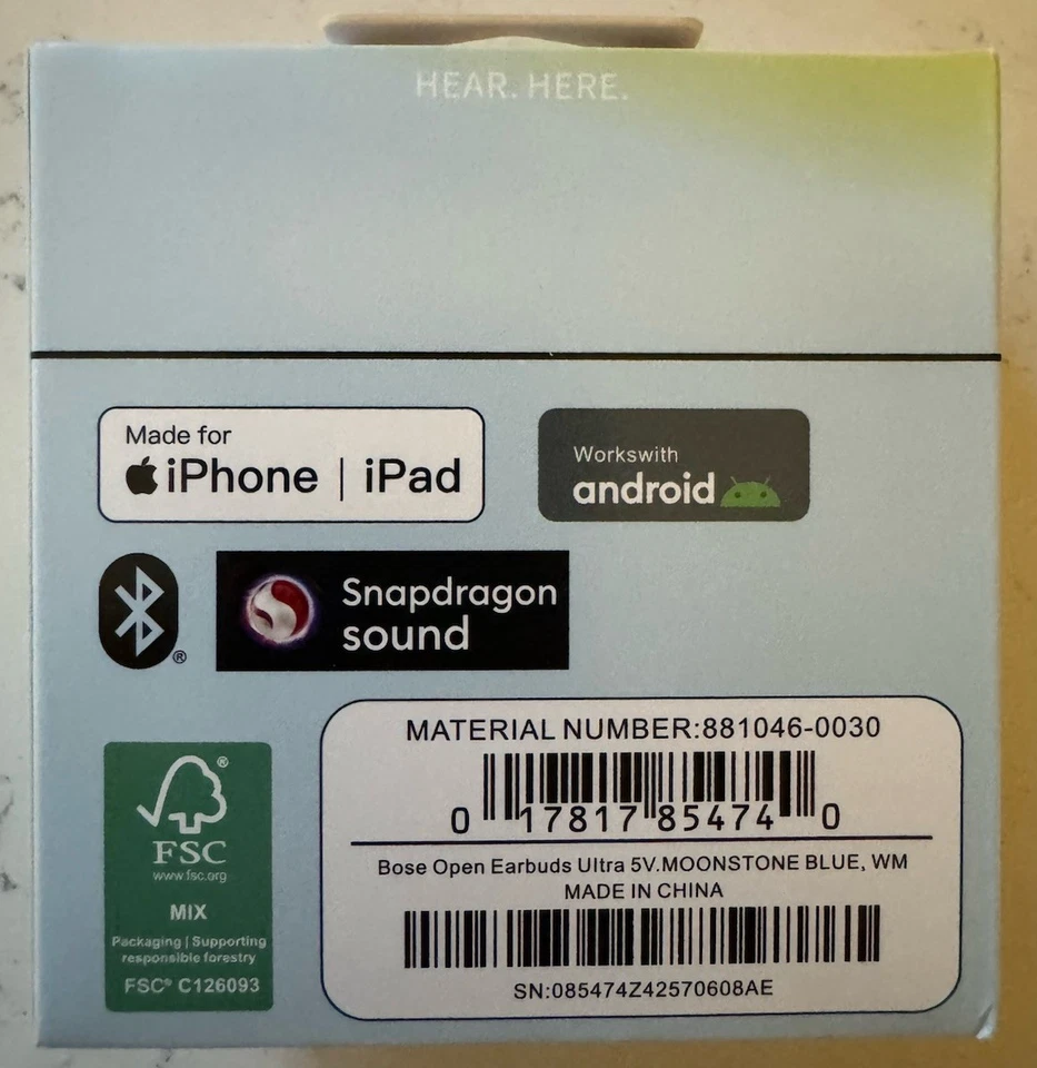 Bose Ultra Open-Ear Earbuds Wireless Bluetooth, Moonstone Blue New - Image 3 of 4