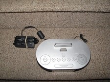 WORKS PERFEC Silver iHome iD38 Apple Docking Station Speaker Alarm Clock Radio