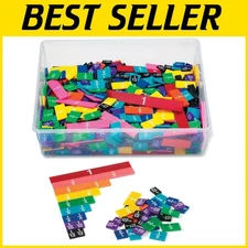 Fraction Manipulatives Set - 51-Piece Rainbow Tiles for Interactive Learning