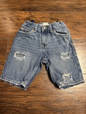 Levis Boys 7 511 Slim Denim Shorts Distressed Medium Wash Skater Streetwear
