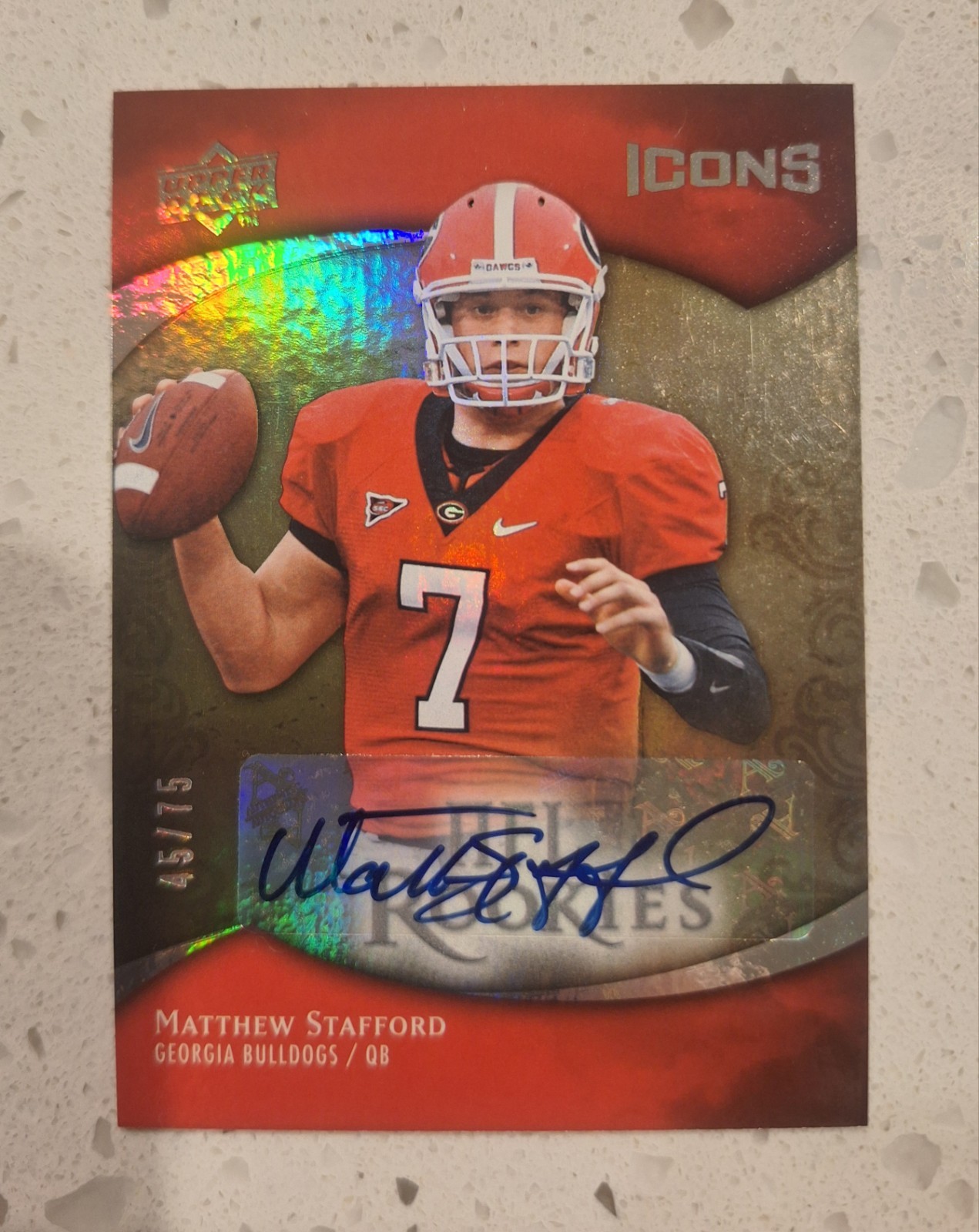 Matthew Stafford Upper Deck Icons #101 Autograph