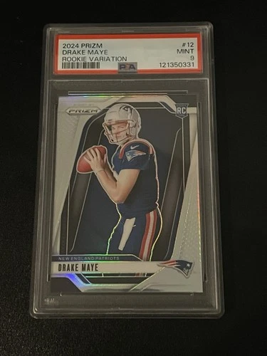 2024 Drake Maye Prizm Silver Variation Rookie RC PSA 9 New England Patriots 🔥