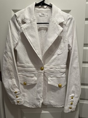 A.L.C. Amelia White Denim Gold Buttons Womens Size 6 See All Photos