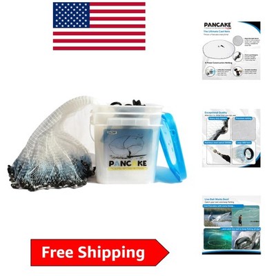 Professional 8ft Pancake Cast Net with 1.25lb Pure Lead   Freshwater & Saltwater