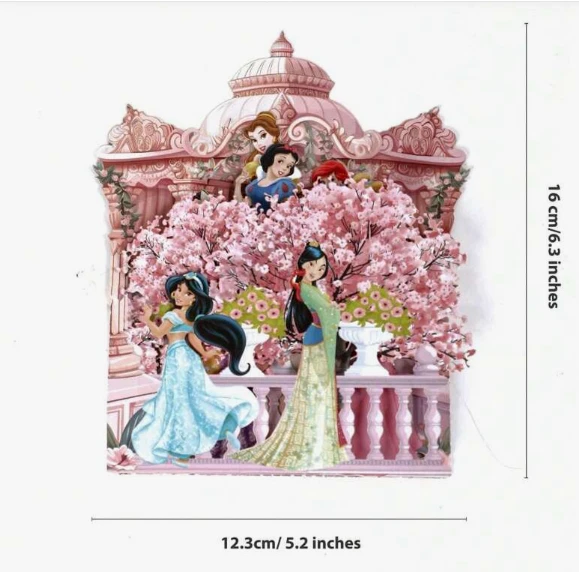 TARJETA EMERGENTE 3D-Saludo Princesa Disney para Cumpleaños para Ella Incluye 1 Sobre, Foto 3 de 4