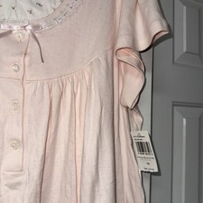 NWT Vintage Miss Elaine Cap Sleeve Light Pink 100 Cotton Knit Nightgown 1X Soft