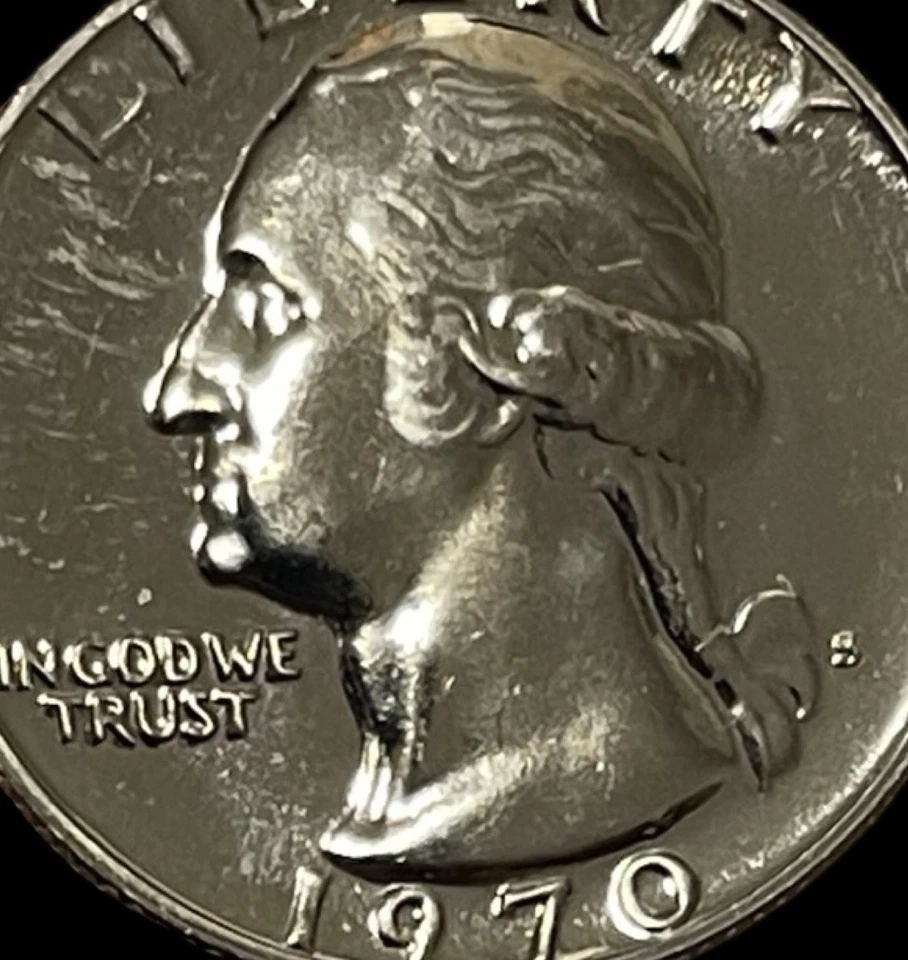 1970-S Proof Uncirculated Washington 25c Quarter Dollar CLAD Coin Lot C10-249 - Image 4 of 4