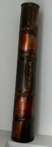 Wooden Didgeridoo Brown Copper Black Varnished Wind Instrument